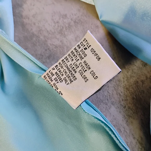 SOLD A Byer Y2K Satin Babydoll Top Women Medium Teal Blue Aquamarine Mermaidcore - Picture 8 of 11